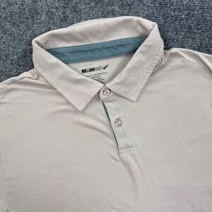 William Rast Polo Shirt XL‎ Beige Pima Cotton Modal Spandex Golf  Men's